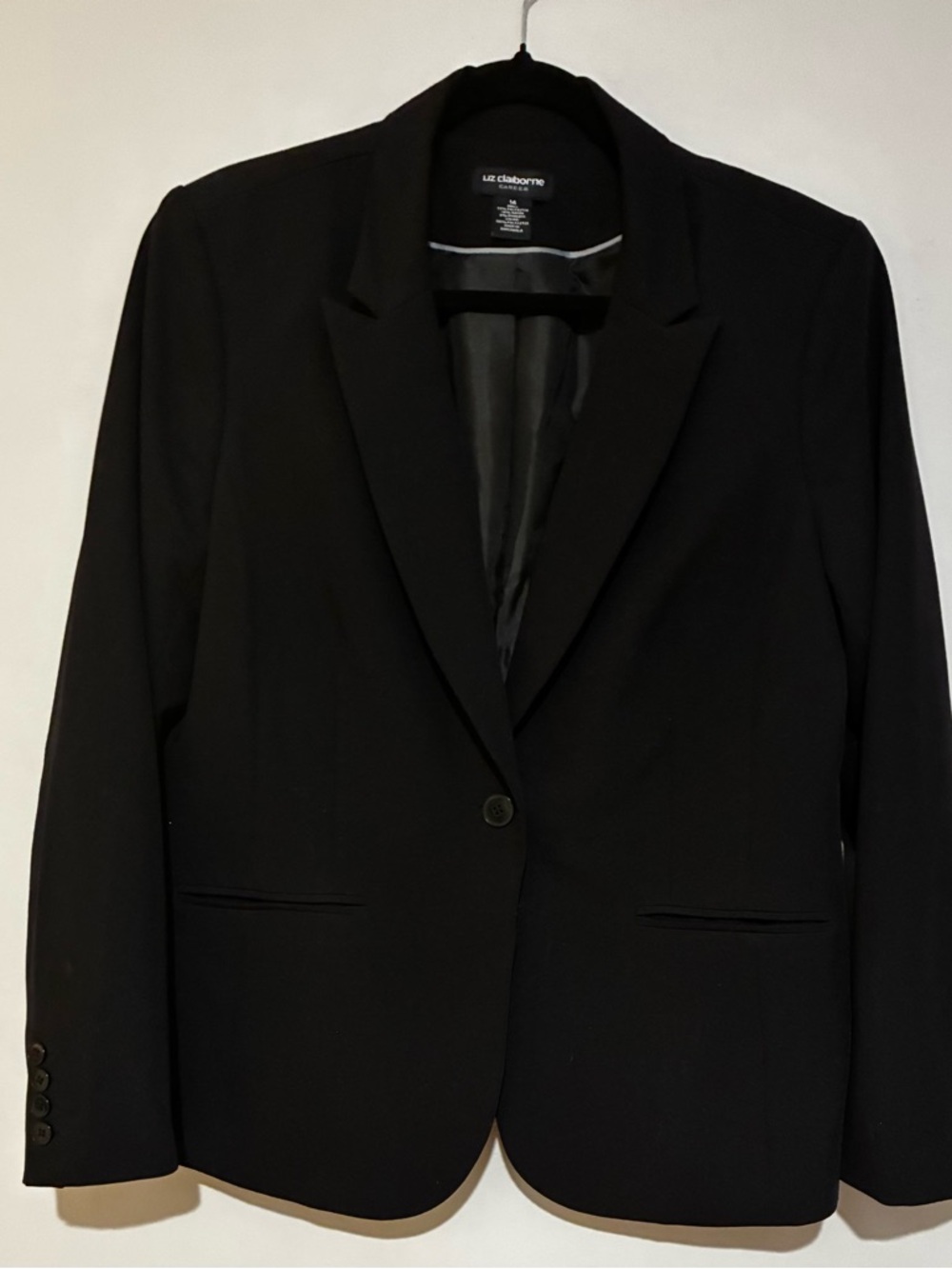 Liz Claiborne Black Classic Single-Button Blazer